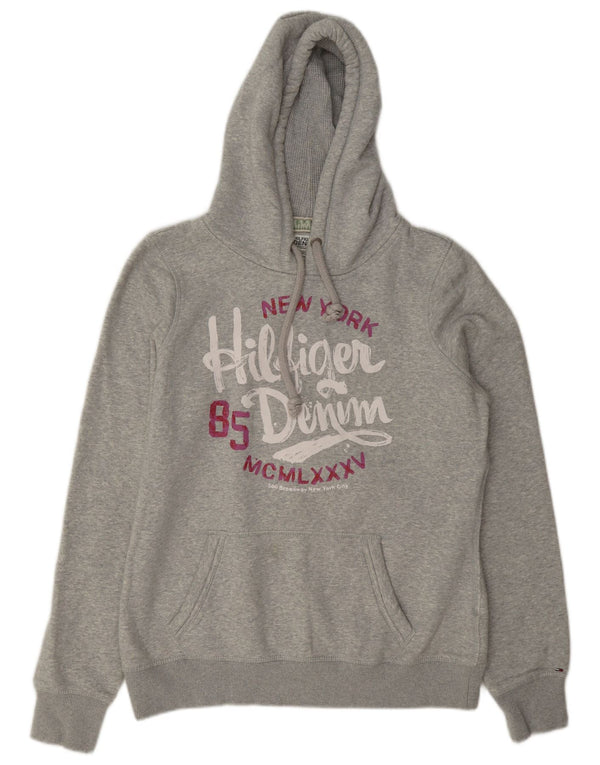 Tommy Hilfiger Pull à capuche graphique pour femme UK 18 XL Gris Coton