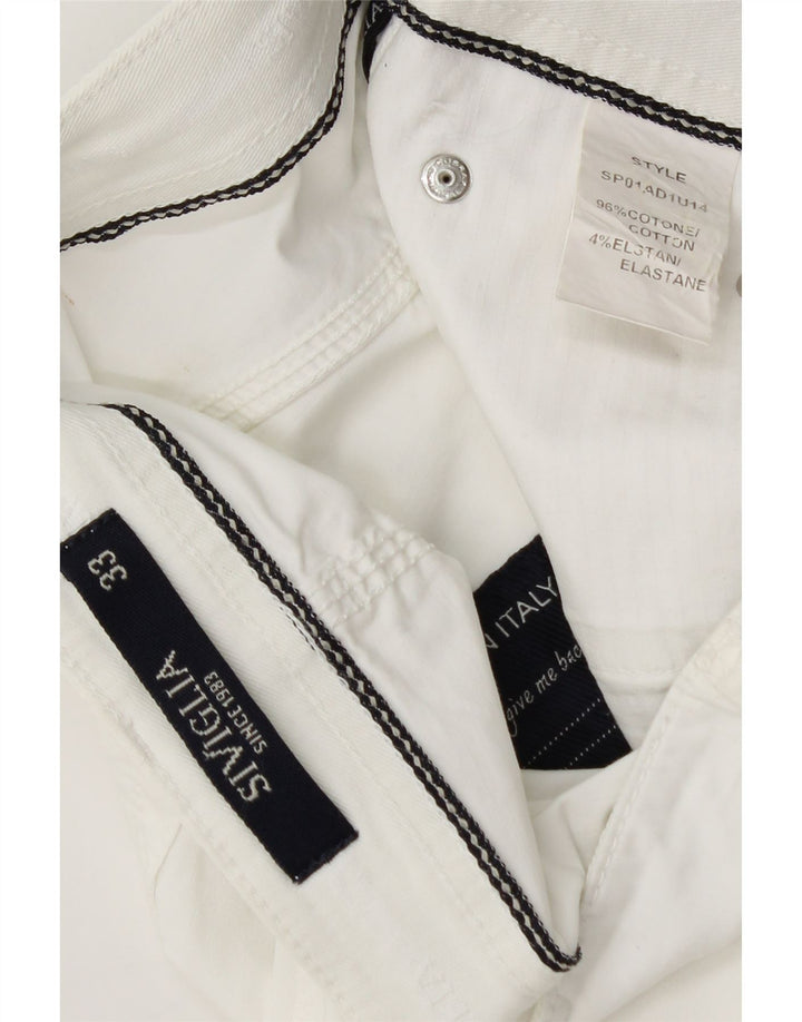 SIVIGLIA Bermuda Homme W33 Coton Blanc Moyen