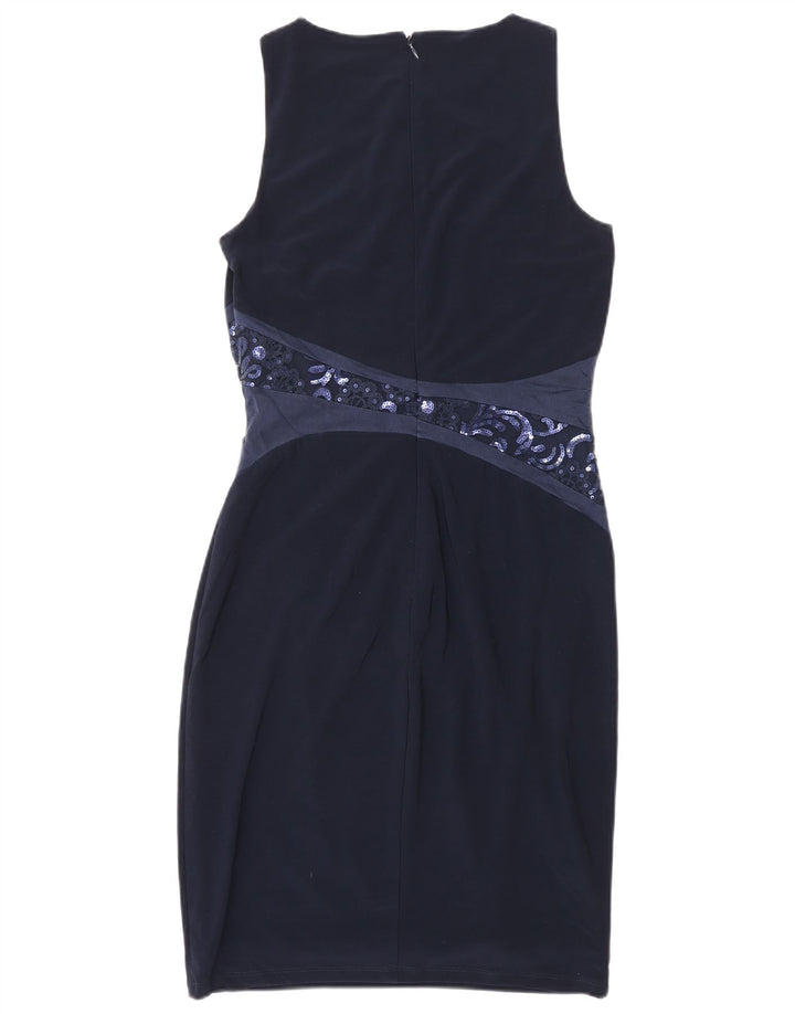 RALPH LAUREN Robe fourreau sans manches pour femme US 4 Small Bleu marine Polyester