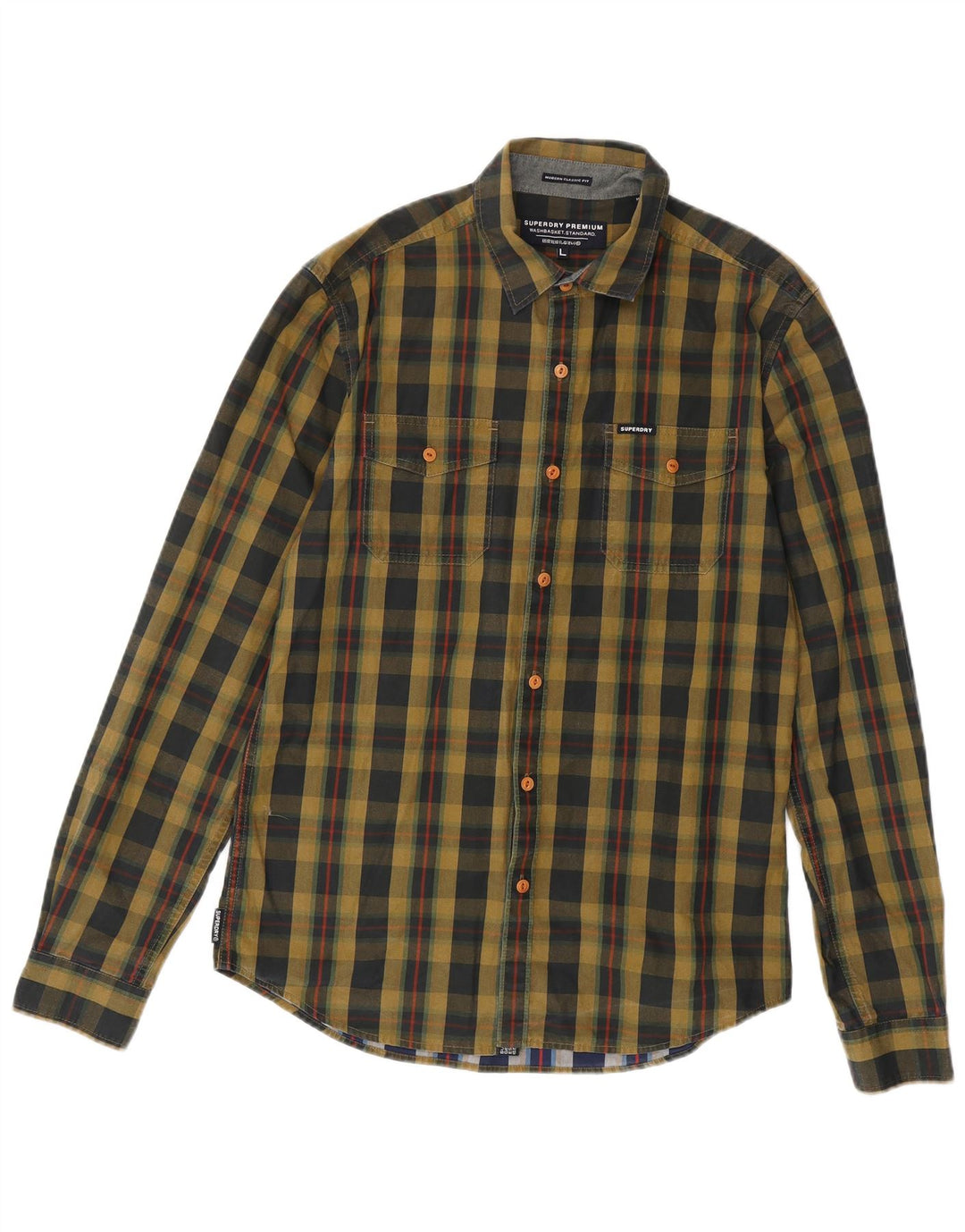 Superdry Chemise Homme Grand Carreau Kaki