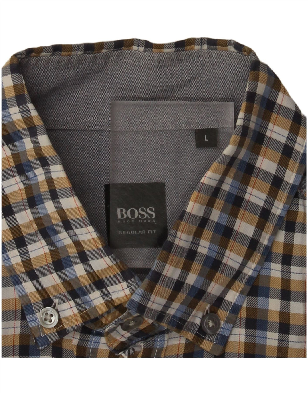 Hugo Boss Chemise Regular Fit à grands carreaux multicolores