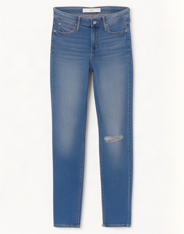 Abercrombie & Fitch Jean skinny vieilli pour femme US 6 Medium W28 L27 Bleu