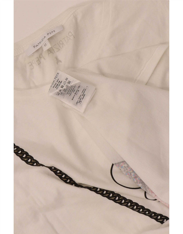 Patrizia Pepe Débardeur graphique pour femme taille unique en coton blanc