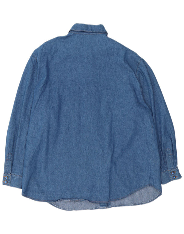 Hammer Womens Oversized Denim Shirt EU 46 XL Blue Cotton