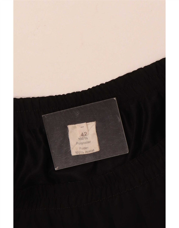 jupe plissée femme vintage EU 42 Grand W34 Polyester Noir