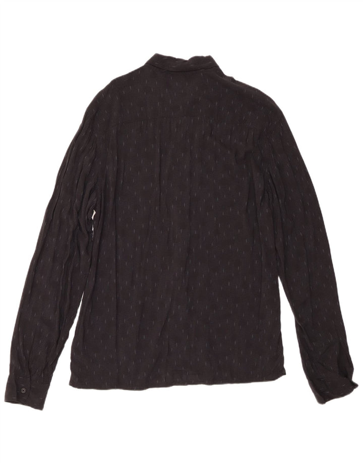 All Saints Chemise Homme Noir Moyen Géométrique Viscose