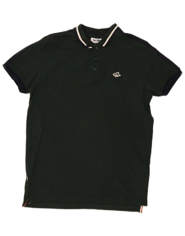 Le Shark Polo Homme Vert Moyen Coton