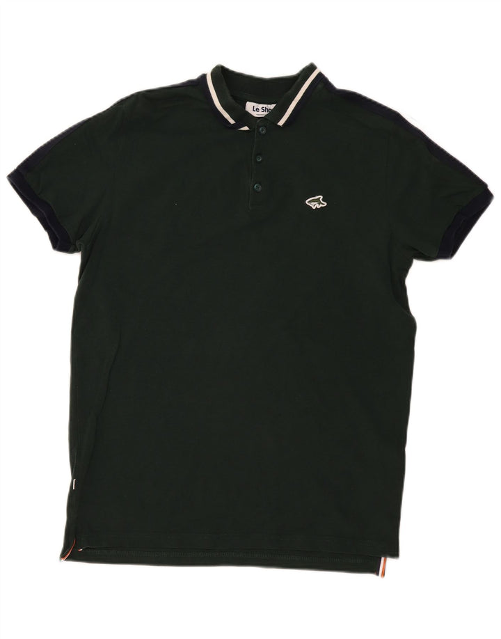 Le Shark Polo Homme Vert Moyen Coton