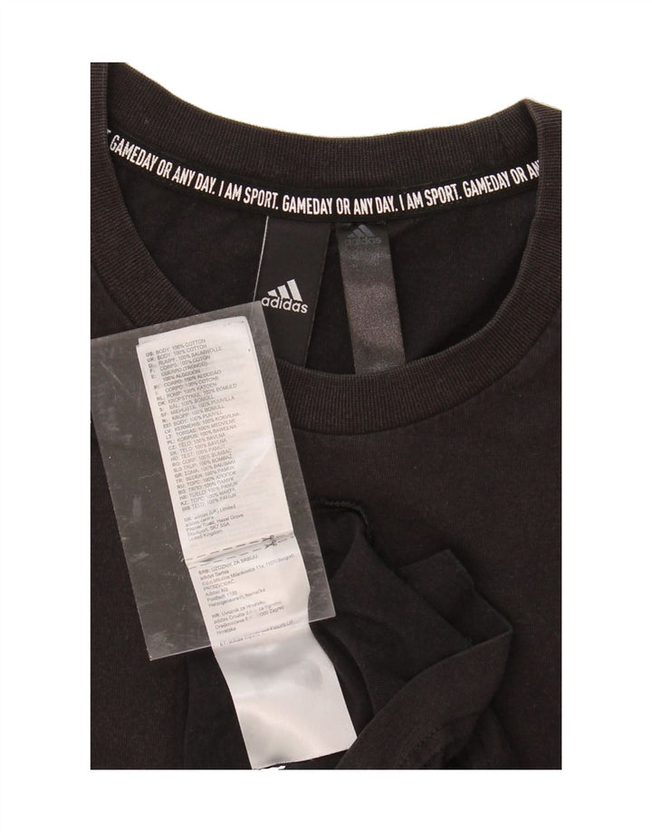 ADIDAS Mens Graphic T-Shirt Top Medium Black Cotton Vintage Adidas and Second-Hand Adidas from Messina Hembry 