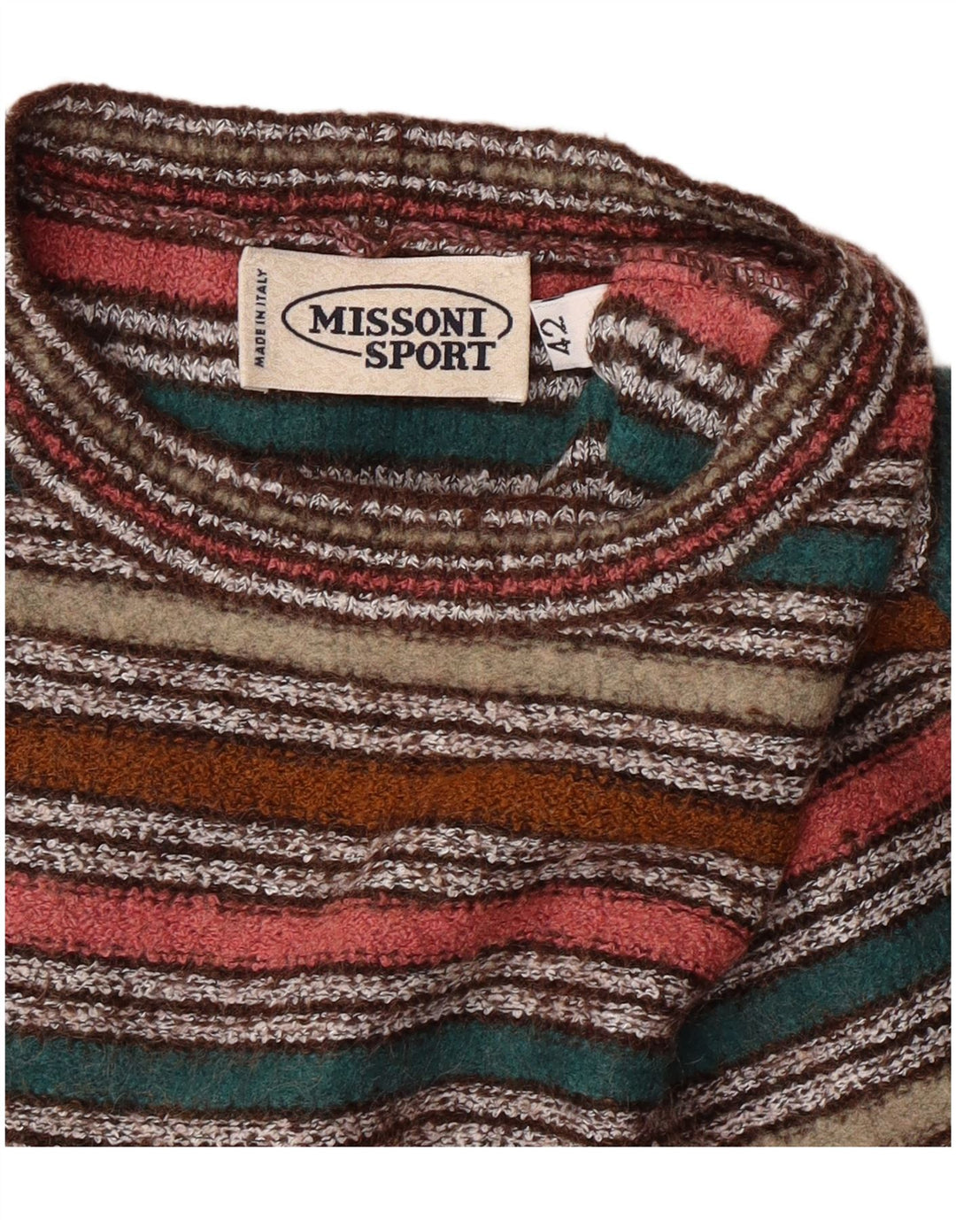 MISSONI SPORT Robe Pull Femme IT 42 Rayé Multicolore Moyen