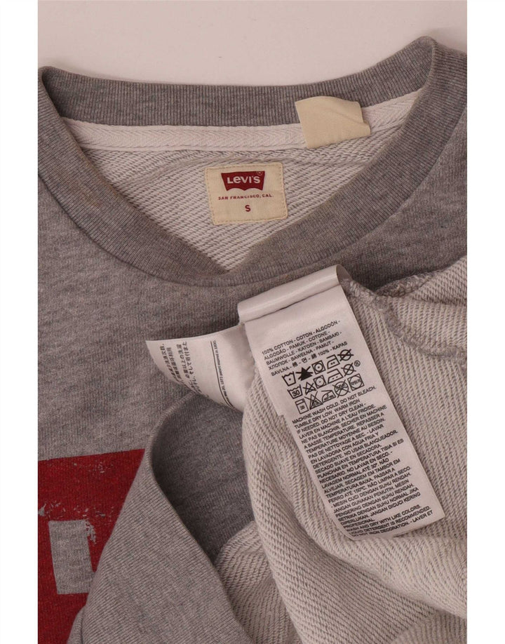Levi's Graphic Sweatshirt Jumper Small Homme Gris Coton