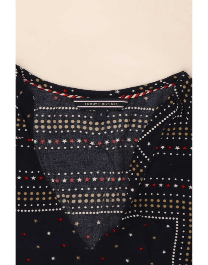 Tommy Hilfiger Chemisier Femme US 6 Medium Navy Blue Spotted