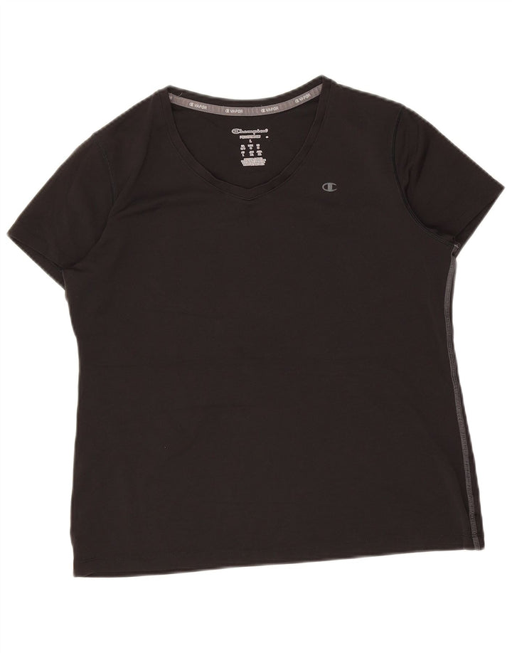 CHAMPION T-Shirt Femme UK 16 Large Noir