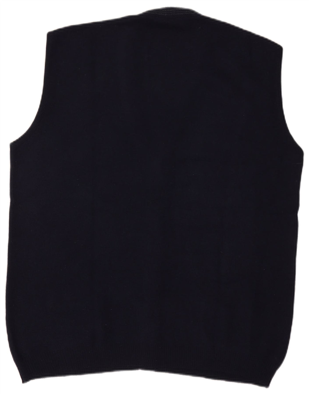 Bernardini Cardigan sans manches pour homme en laine à carreaux bleu marine