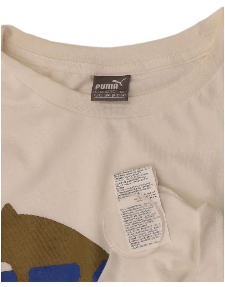 PUMA T-Shirt Graphique Garçon 13-14 ans Blanc Coton