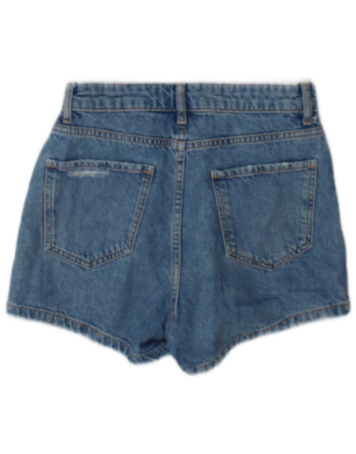 Zara Femme Short En Jean Déchiré XS W24 Bleu Coton