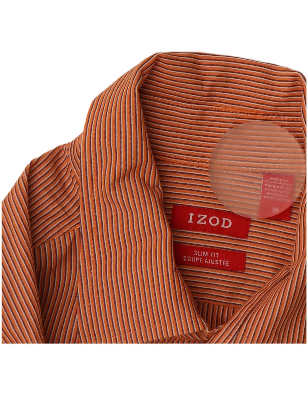 IZOD Chemise cintrée homme en coton à fines rayures orange moyen