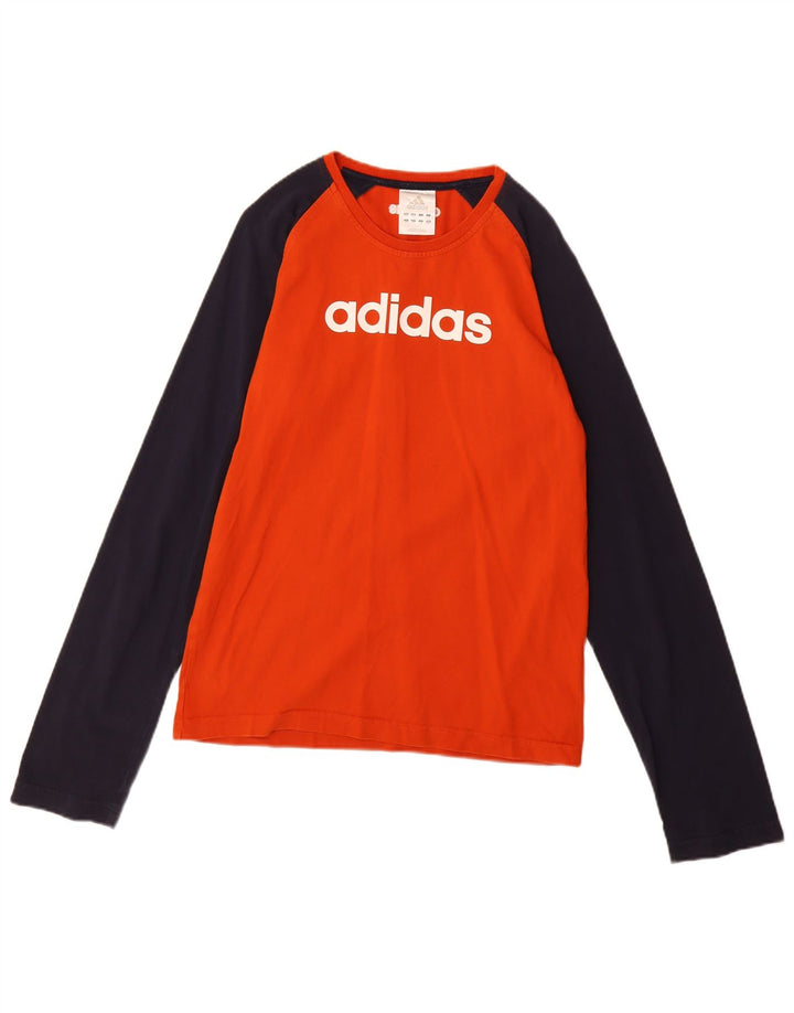 ADIDAS Haut graphique à manches longues pour hommes en coton color block orange petit