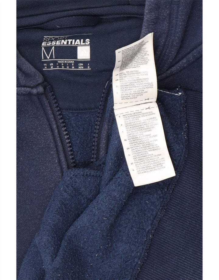 ADIDAS Pull à capuche zippé pour homme en coton bleu marine moyen
