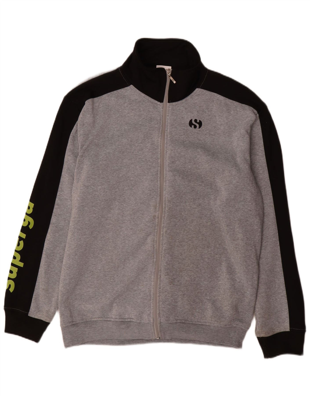 Superga Veste de survêtement graphique pour homme 2XL Gris Colorblock Polyester