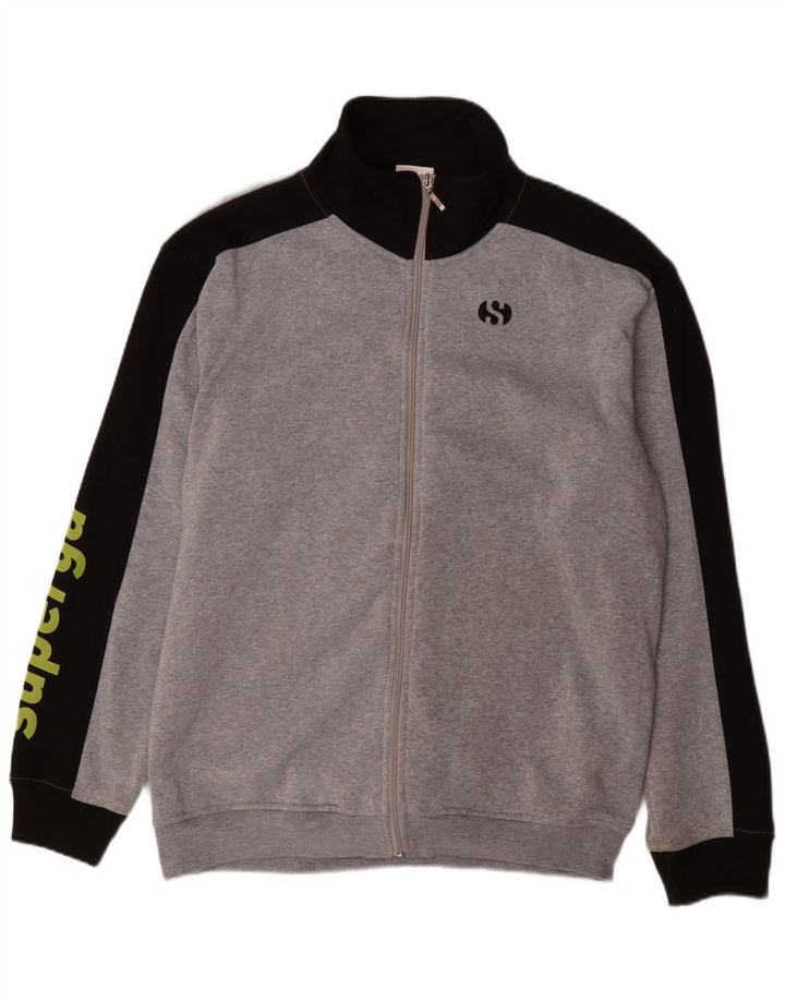 Superga Veste de survêtement graphique pour homme 2XL Gris Colorblock Polyester