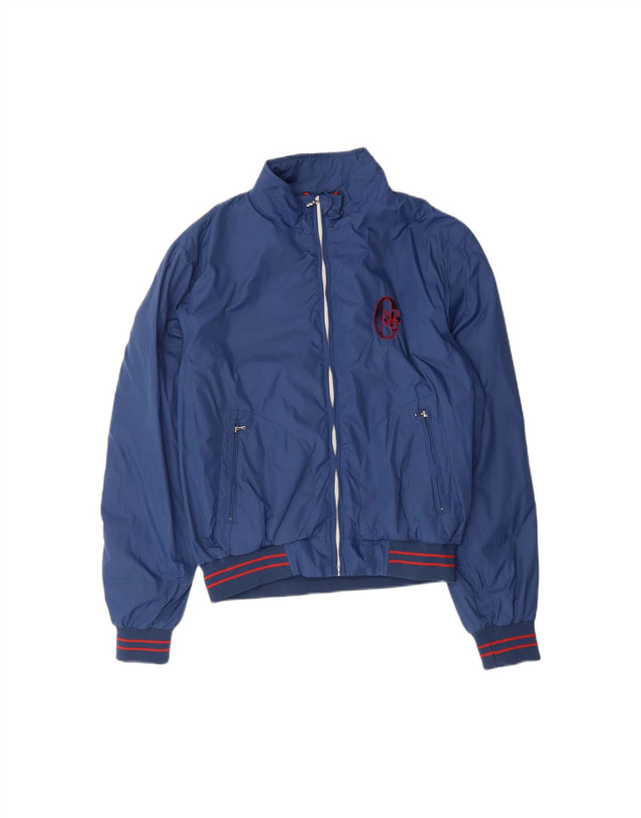 CONTE OF FLORENCE Mens Bomber Jacket UK 36 Small Navy Blue Polyamide