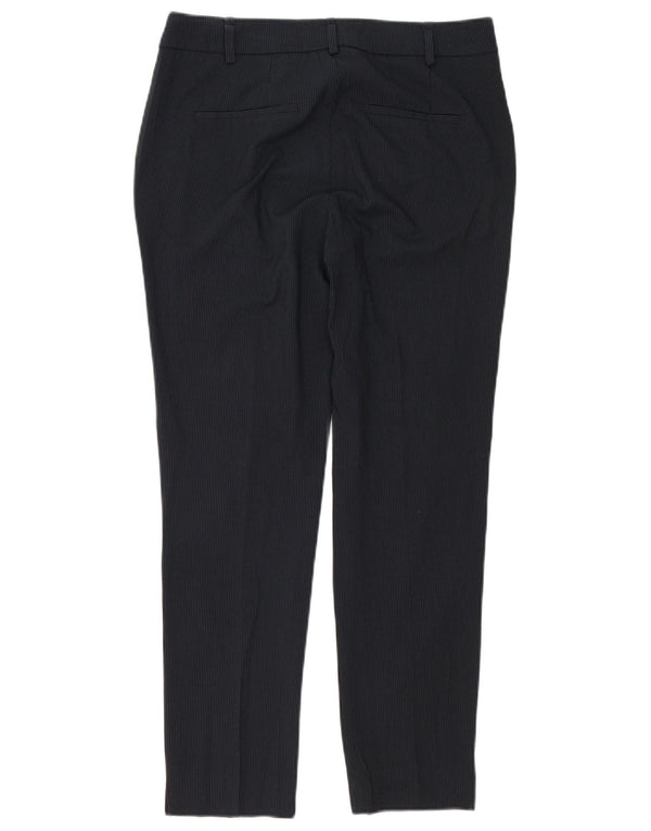Zara Pantalon chino slim pour femme EU 38 Small W28 L28 Bleu marine à fines rayures