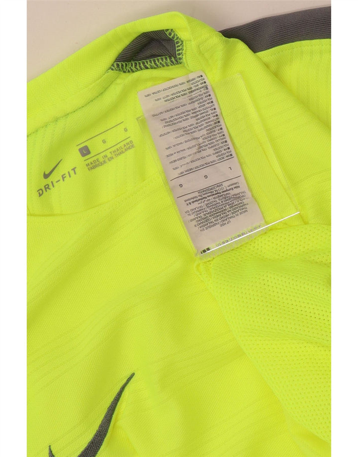 Nike Hommes Dri Fit T-Shirt Haut Large Vert Colorblock Polyester