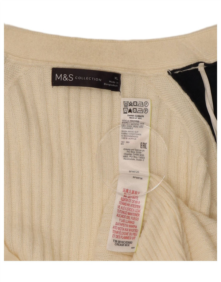 Marks & Spencer Pull cardigan surdimensionné pour femme UK 18 XL Blanc