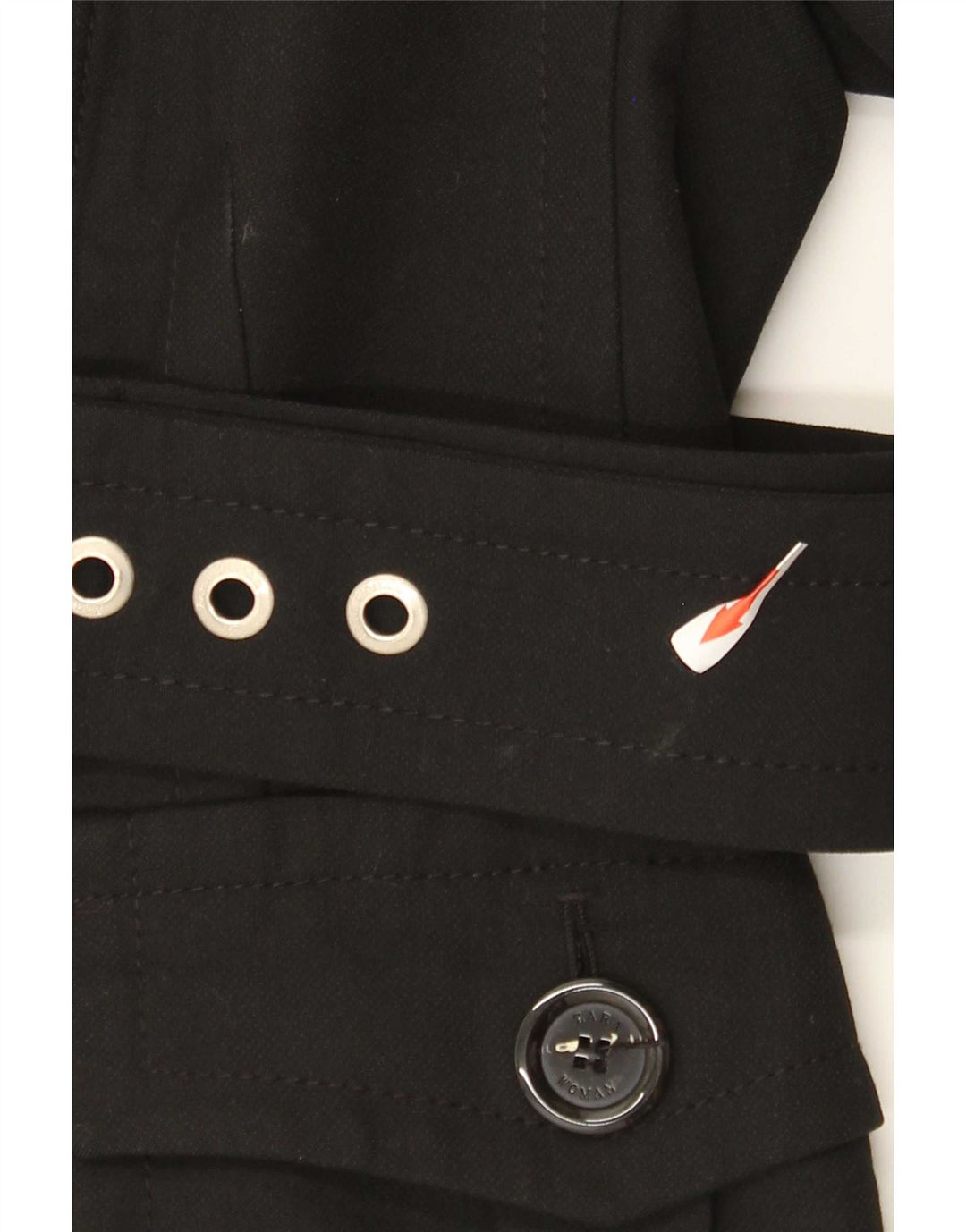 Zara Veste de motard pour femme UK 12 Medium Noir Polyester