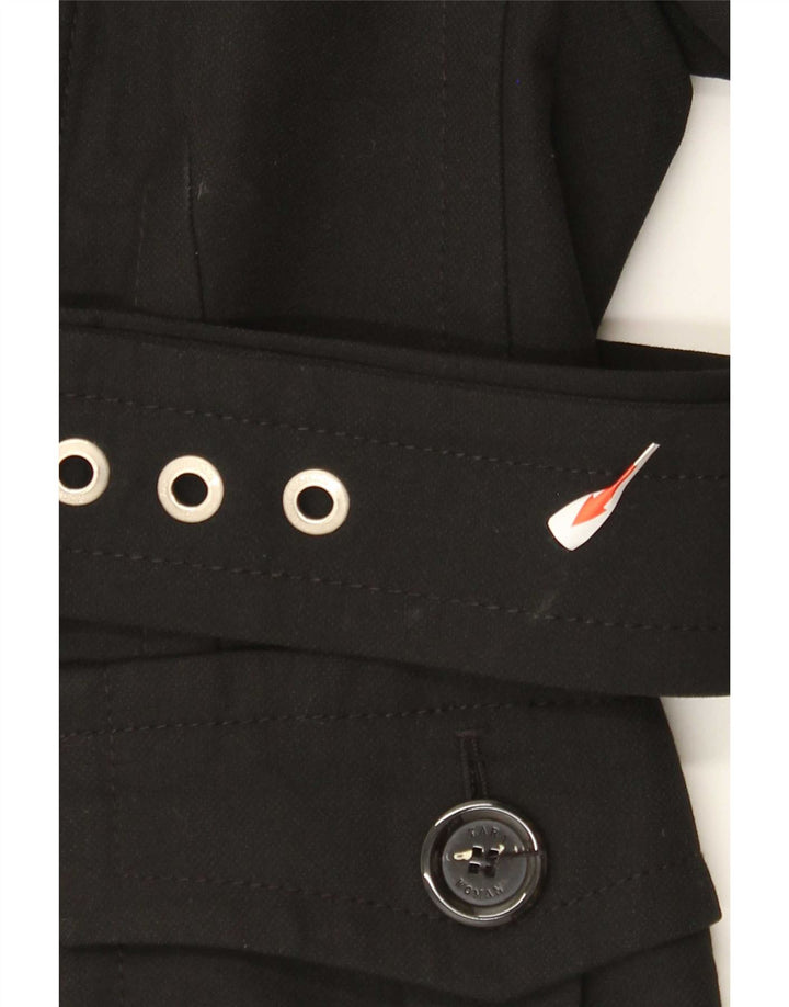 Zara Veste de motard pour femme UK 12 Medium Noir Polyester