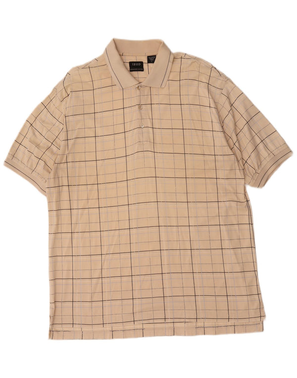Izod Polo Homme Grand Carreau Beige Coton