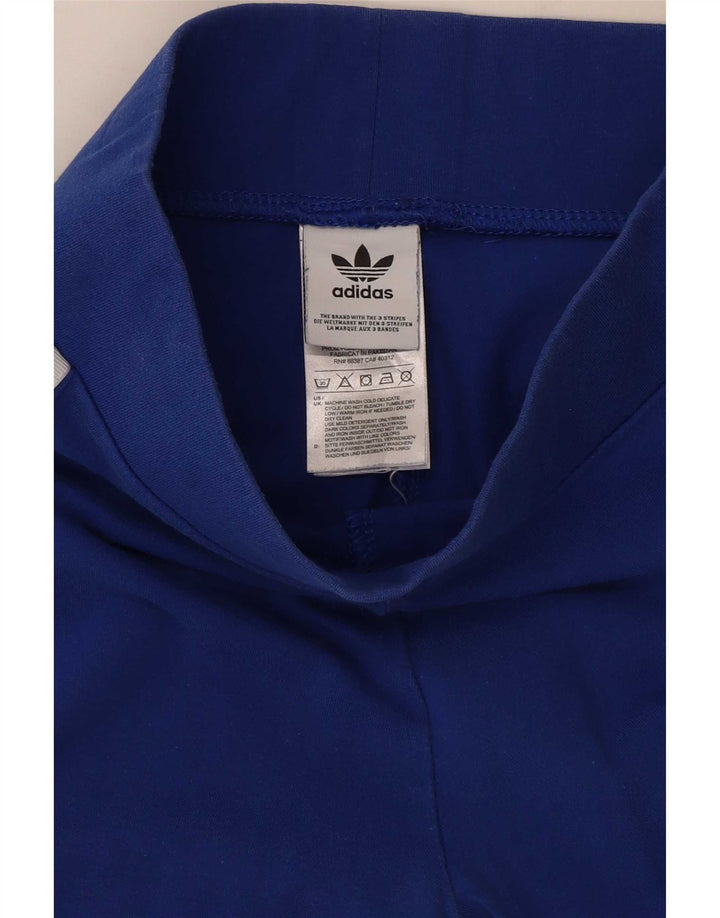 Adidas Leggings Femme UK 8 Petit Bleu Coton