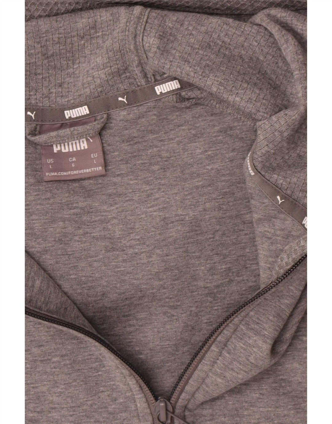 Puma Sweat à capuche zippé pour homme en viscose mouchetée Gris Large