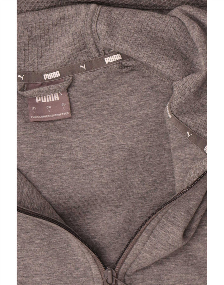 Puma Sweat à capuche zippé pour homme en viscose mouchetée Gris Large