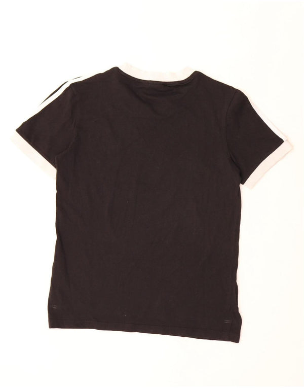 Adidas T-Shirt Femme Top UK 8 Petit Noir Coton