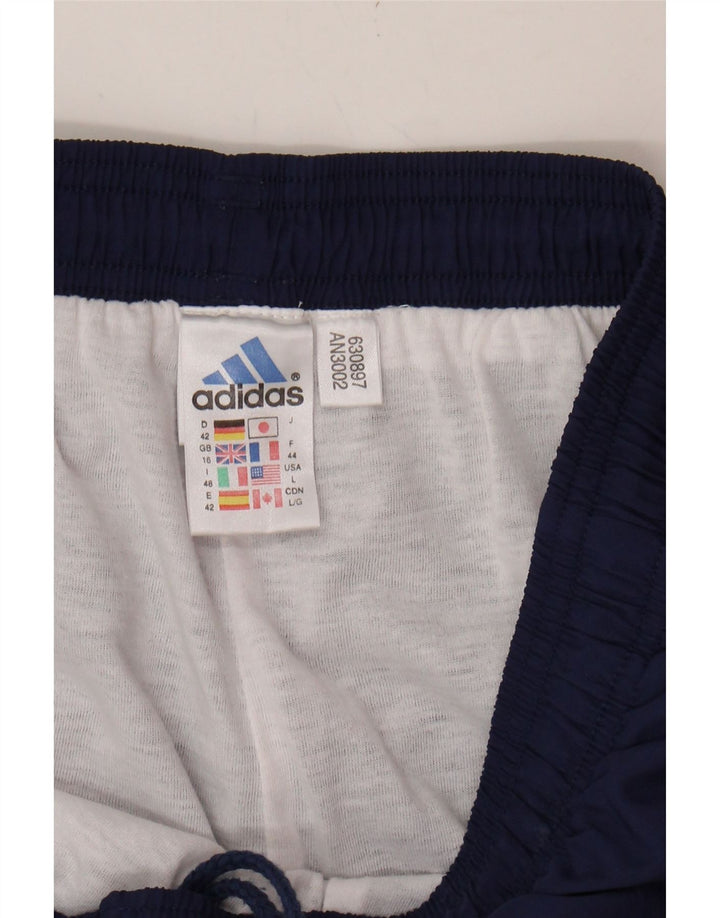 ADIDAS Womens Tracksuit Trousers UK 16 Large Navy Blue Polyester Vintage Adidas and Second-Hand Adidas from Messina Hembry 
