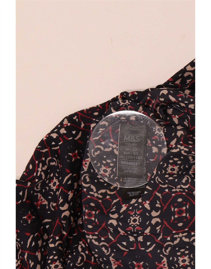 Marks & Spencer Chemisier à motif abstrait pour femme UK 22 3XL Bleu marine