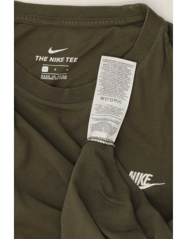 Nike T-shirt pour homme en coton kaki Taille L
