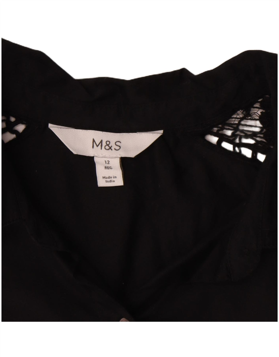 Marks & Spencer Chemisier pour femme UK 12 en coton noir moyen
