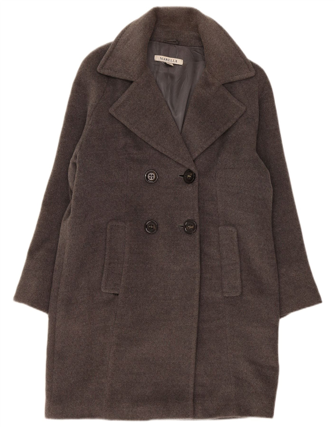 Marella Manteau Double Boutonnage Femme UK 14 Grande Laine Grise