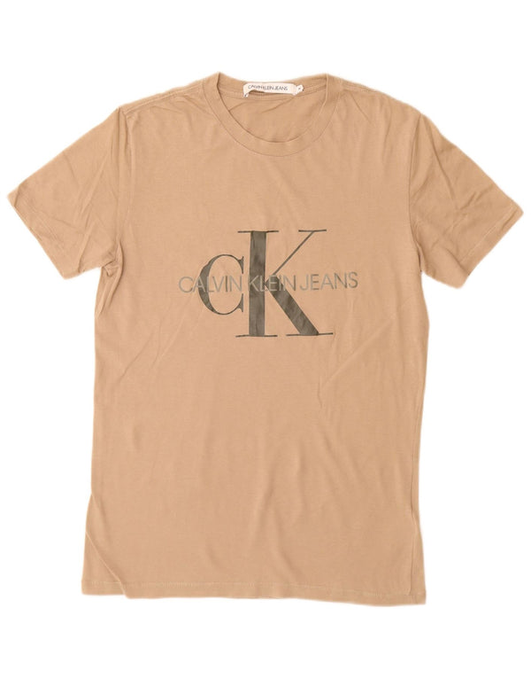 CALVIN KLEIN JEANS T-Shirt Graphique Homme Marron Moyen Coton