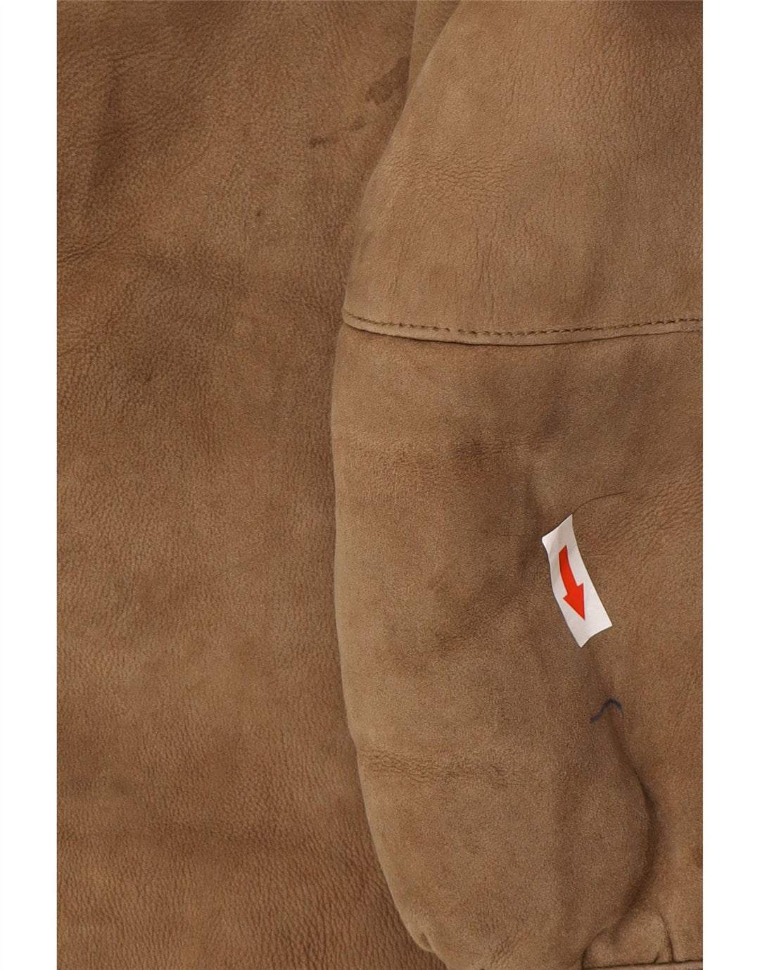 vintage Femmes Manteau en peau de mouton surdimensionné UK 10 Petit Brun