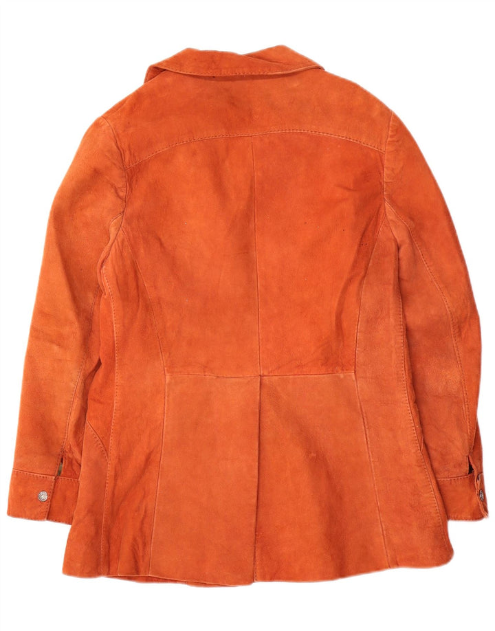 veste en daim femme vintage IT 38 XS Orange