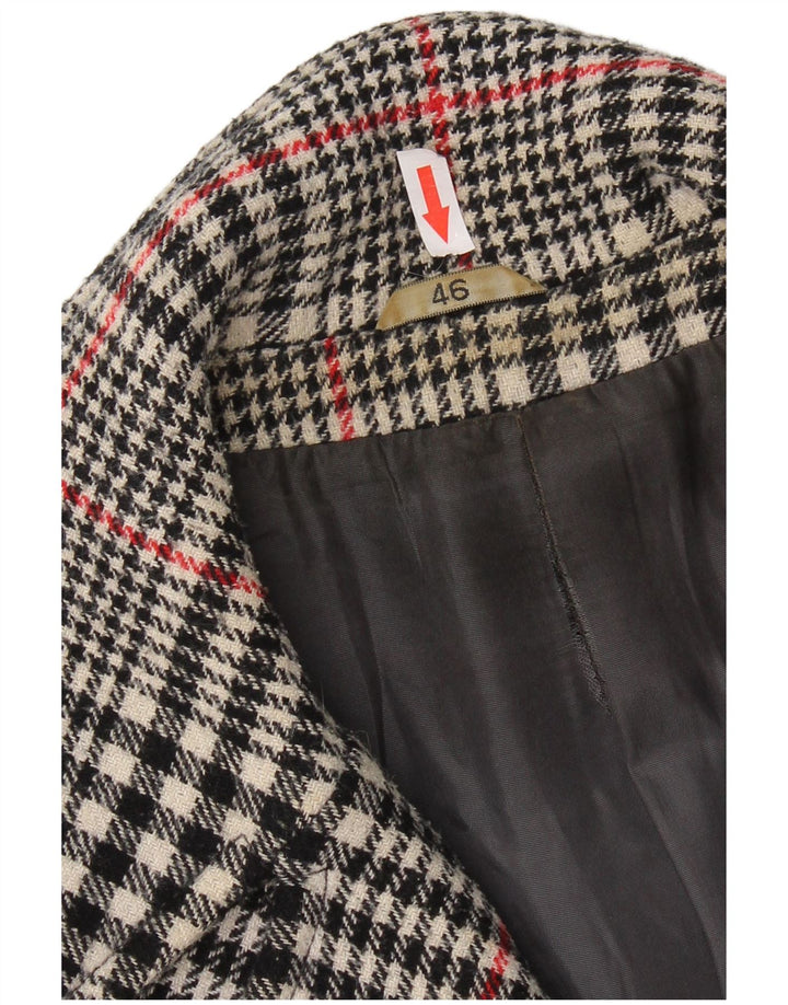 vintage Femme Double Breasted Trench Coat IT 46 Grand Chèque Gris
