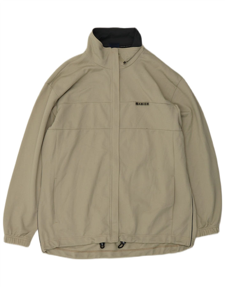 Asics Veste de survêtement surdimensionnée pour femme UK 18 XL Beige Polyester