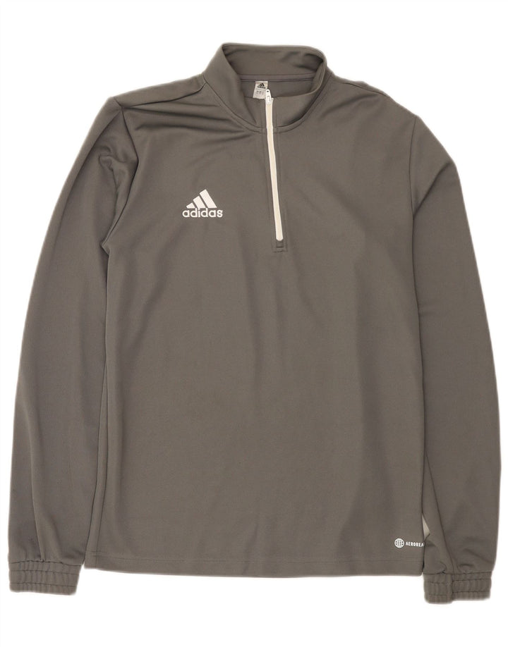 Adidas Hommes Aeroready Zip Neck Pull Survêtement Haut Petit Gris Polyester