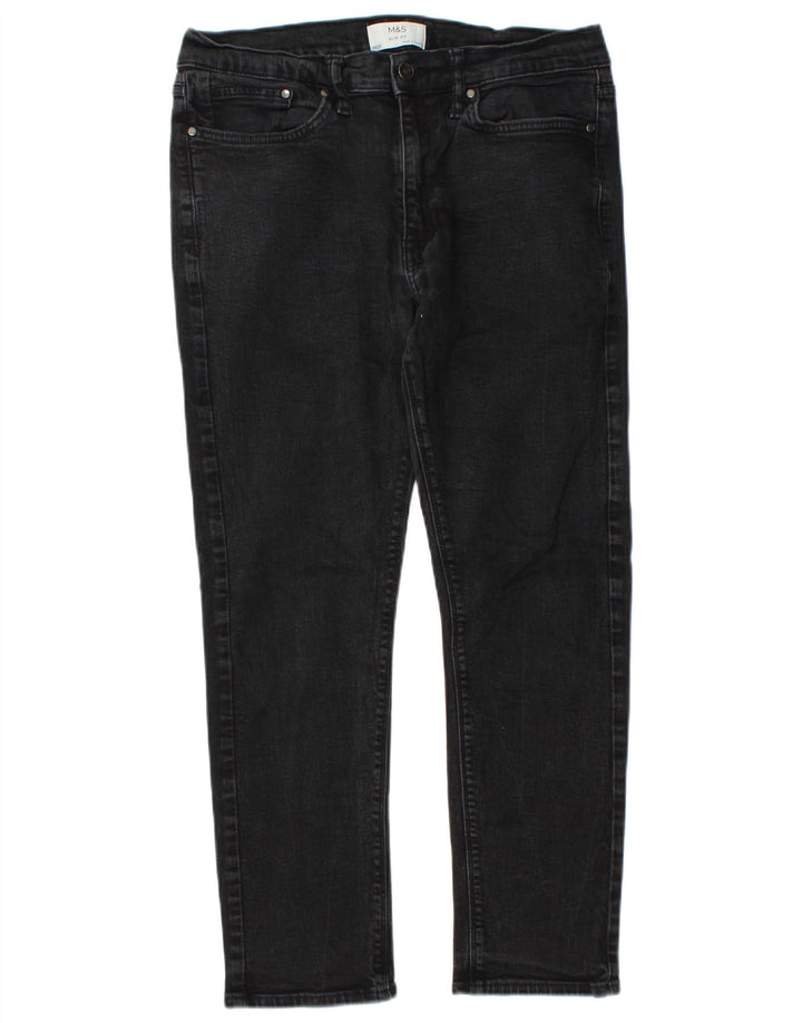 Marks & Spencer Jean Slim Homme W32 L26 Coton Noir