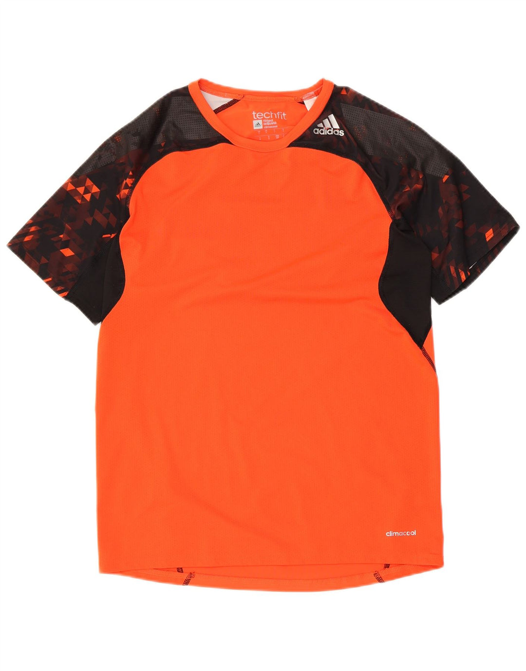 Adidas Hommes Tech Fit T-Shirt Haut Petit Orange Colorblock Polyester
