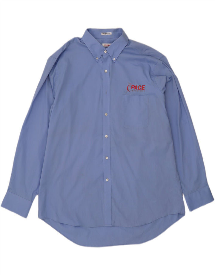 IZOD Mens Regular Fit Shirt Size 17 1/2 XL Blue Cotton Vintage Izod and Second-Hand Izod from Messina Hembry 